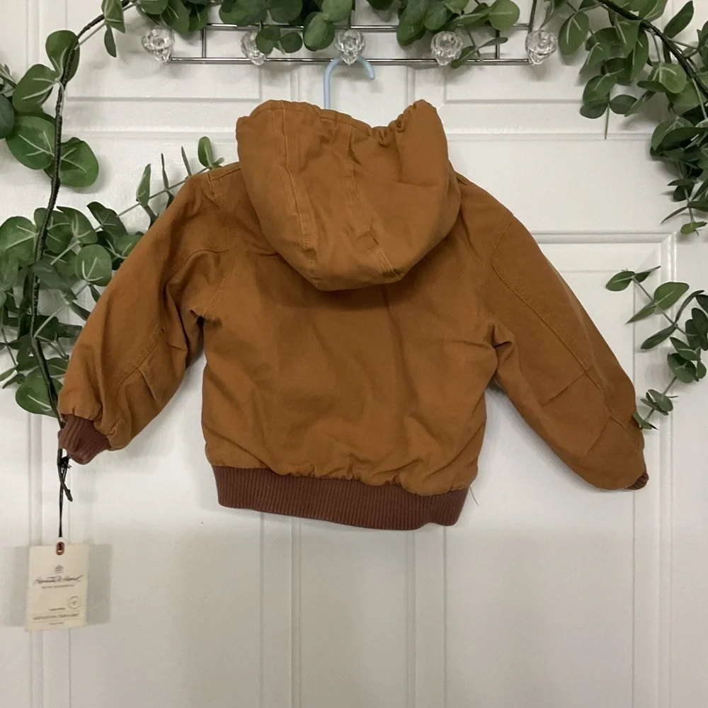 Carhartt Tan Hooded Jacket for Toddlers. SIZE  2 T